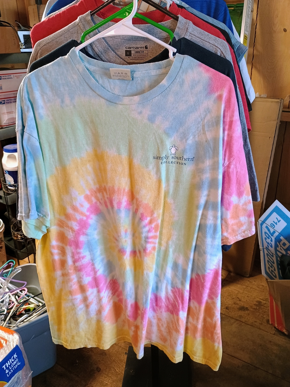 Simply Southern Tie-Dye Tee in Pastel Rainbow Bin 8